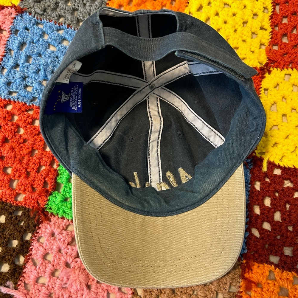 Vintage 90s Alaska Denim 100% Cotton Embroidered Baseball Dad Hat Strapb… - Picture 6 of 9
